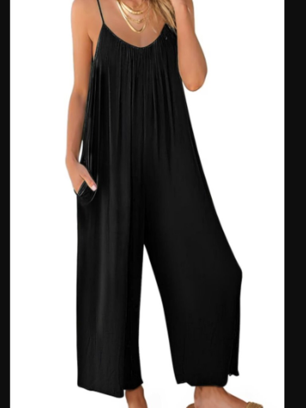 Sleeveless Black romper with Adjustable Straps